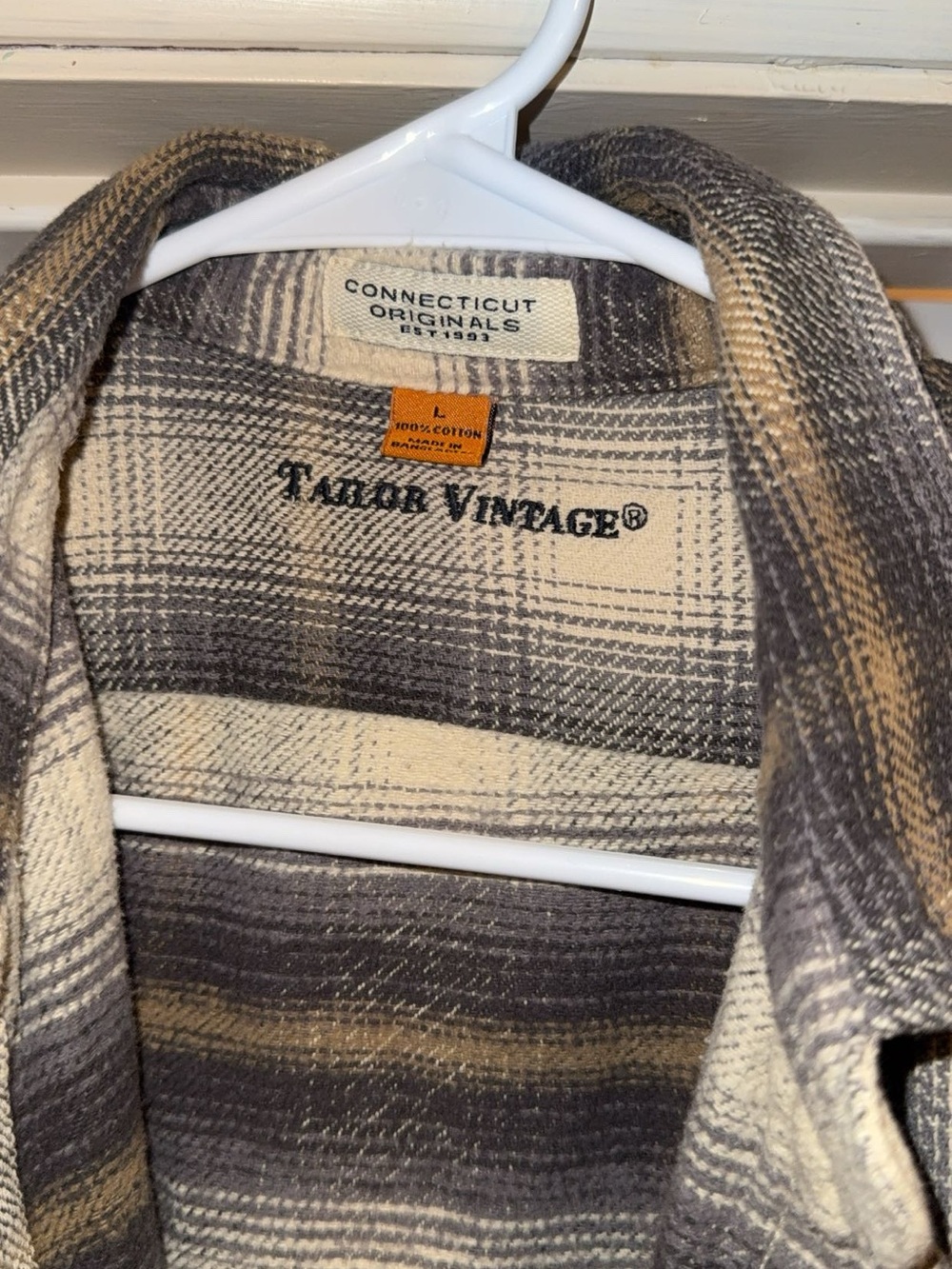 Connecticut Originals Tailor Vintage Men’s Large Plaid Flannele Shirt - Picture 3 of 3